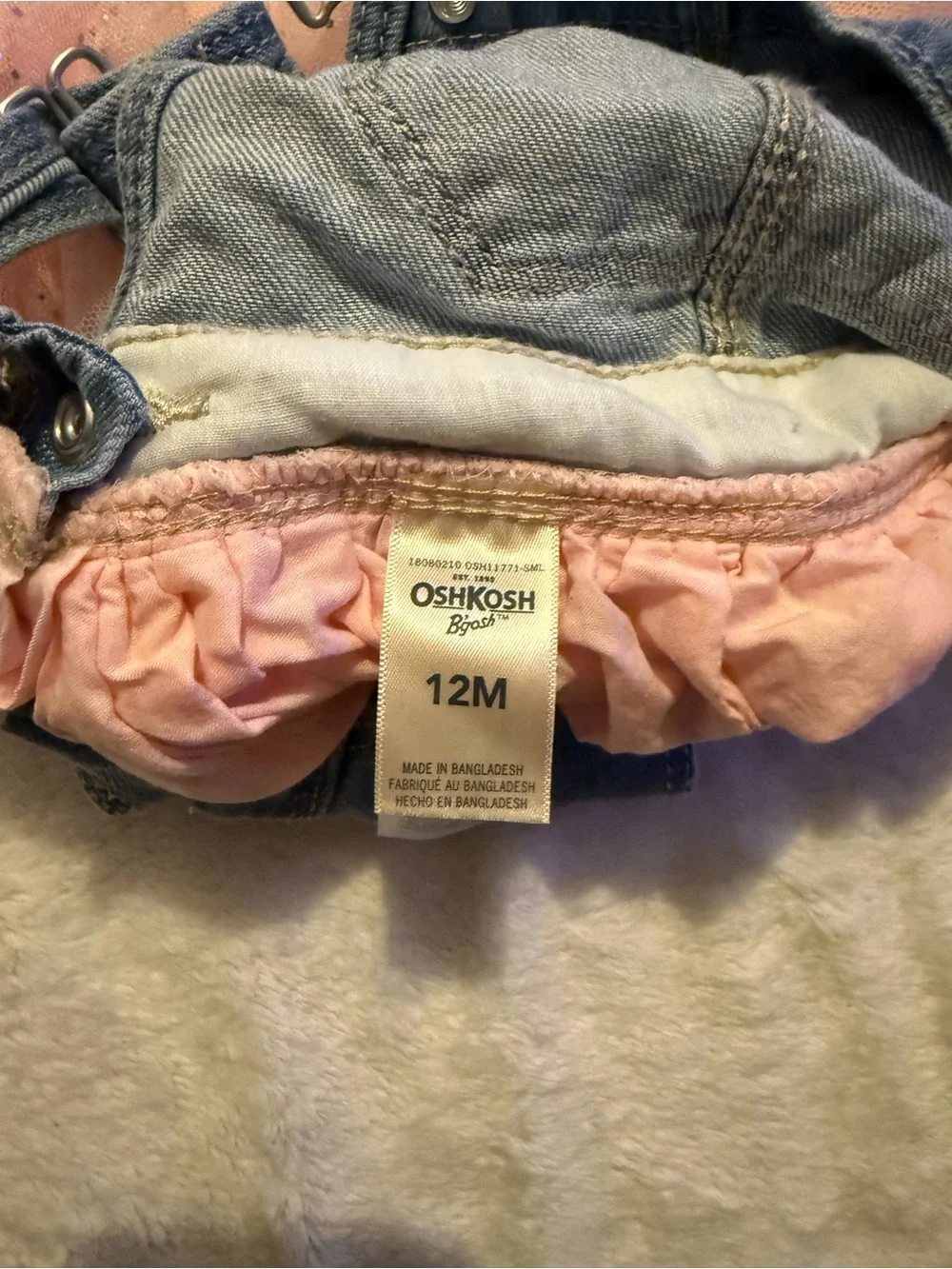 Denim & Pink Tulle Unicorn Pocket Overall Dress for Kids